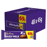 Cadbury Dairy Milk Chocolate Bar 69p PMP 45g (Case of 48)  Adomoo